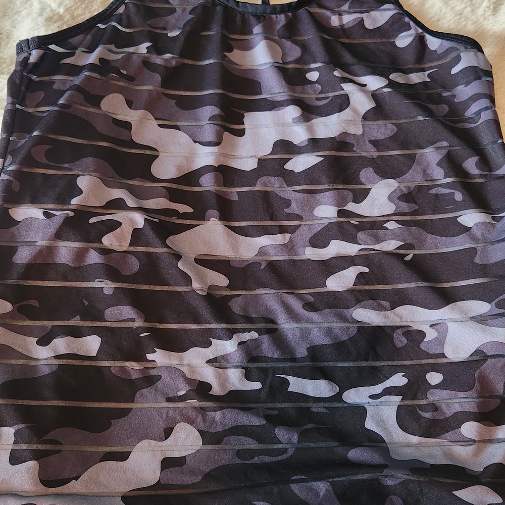 ZYIA Black and White Striped Top